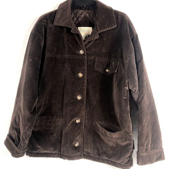 Authentic Other - Saint Johns Bay Authentic Woman's Brown Corduroy Button Up Coat Adult Medium